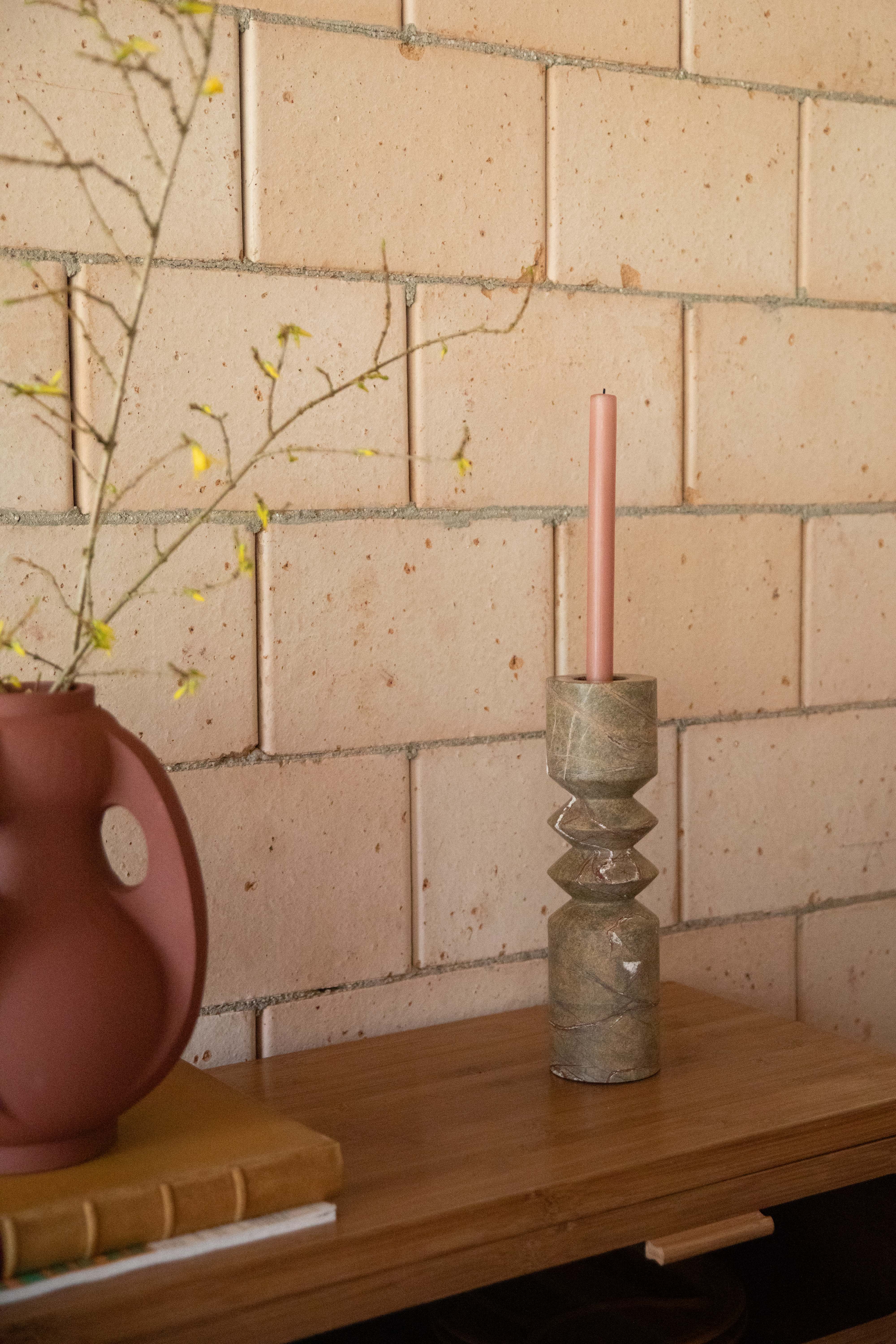 Dutchbone Satpura Brown Marble Candle Holder